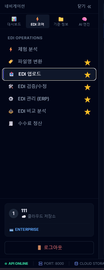 EZEDI 대시보드 화면